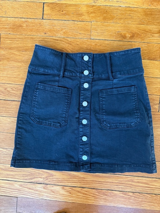 Pilcro Dresses & Skirts - Pilcro Black Button-Front Denim Mini Skirt